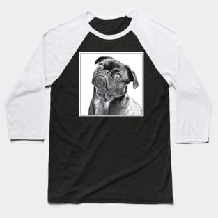 Pug Shot Stamp Baseball T-Shirt